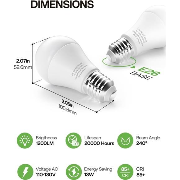 Dusk to Dawn Sensor LED Outdoor Light Bulb, Auto-On/Off Photocell Sensor f4 Pack - Picture 2 of 7